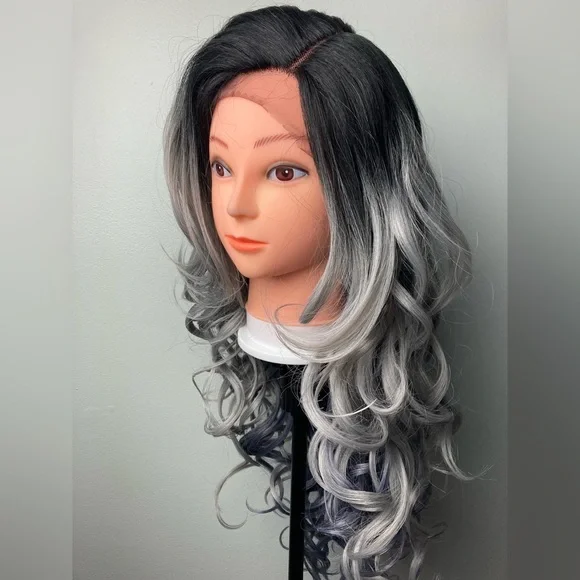 Black Grey Lace Front Wigs